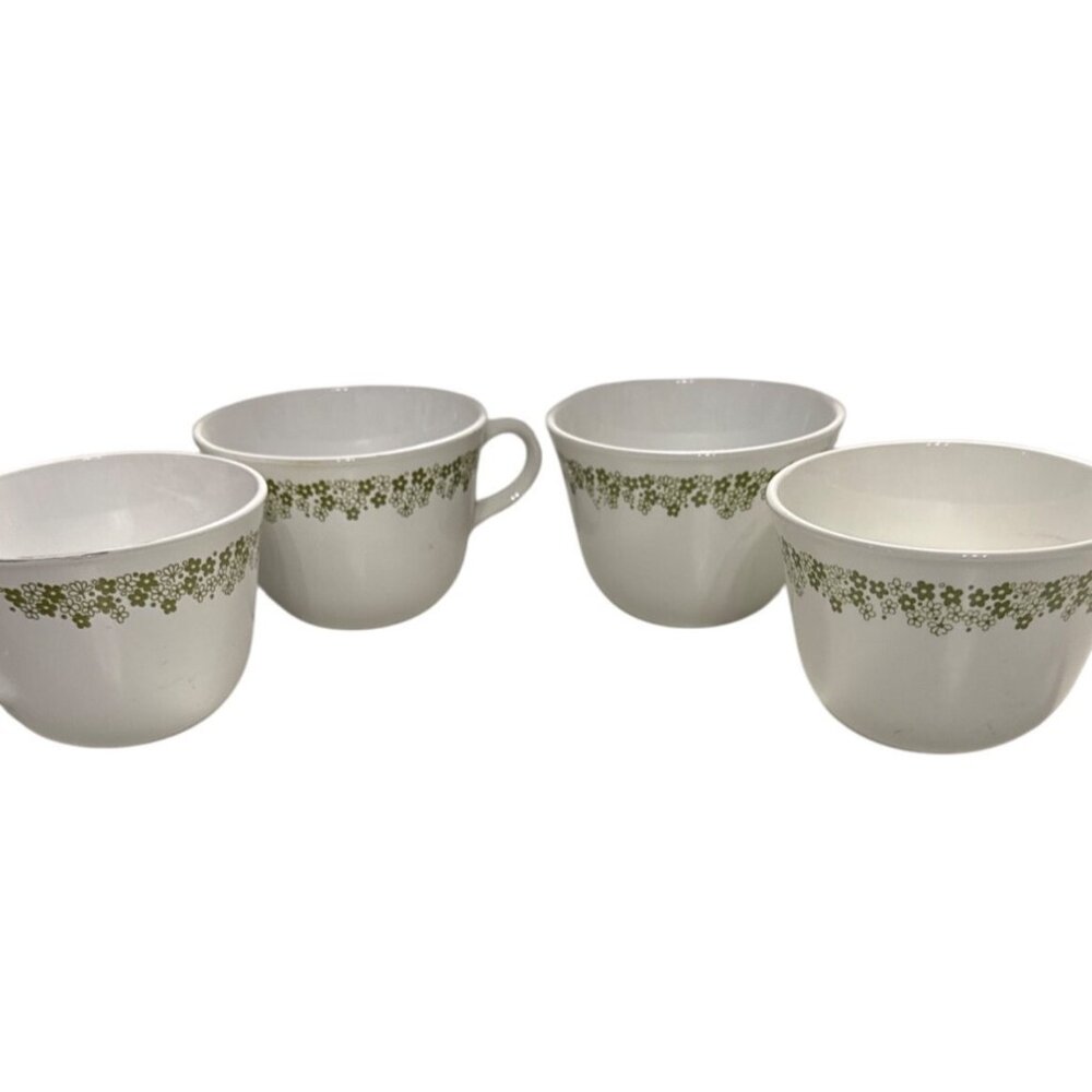 Corelle Livingware By Corning Crazy Daisy Spring Blossom 4 Cups Set 8 Oz Vintage